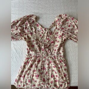 Floral dress with open bow back detail